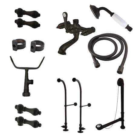 Kingston Brass CCK5175AL Freestanding Clawfoot Tub Faucet Combo, Oil Rubbed Bronze CCK5175AL